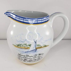 RB Bernarda Pitcher A Day Away Kate Williams 1994 Portugal Sailboat Ocean Decor